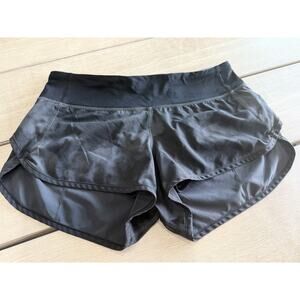 Lululemon Women’s Speed Up Shorts Charcoal Gray/Black Design Size 4 Lulu
